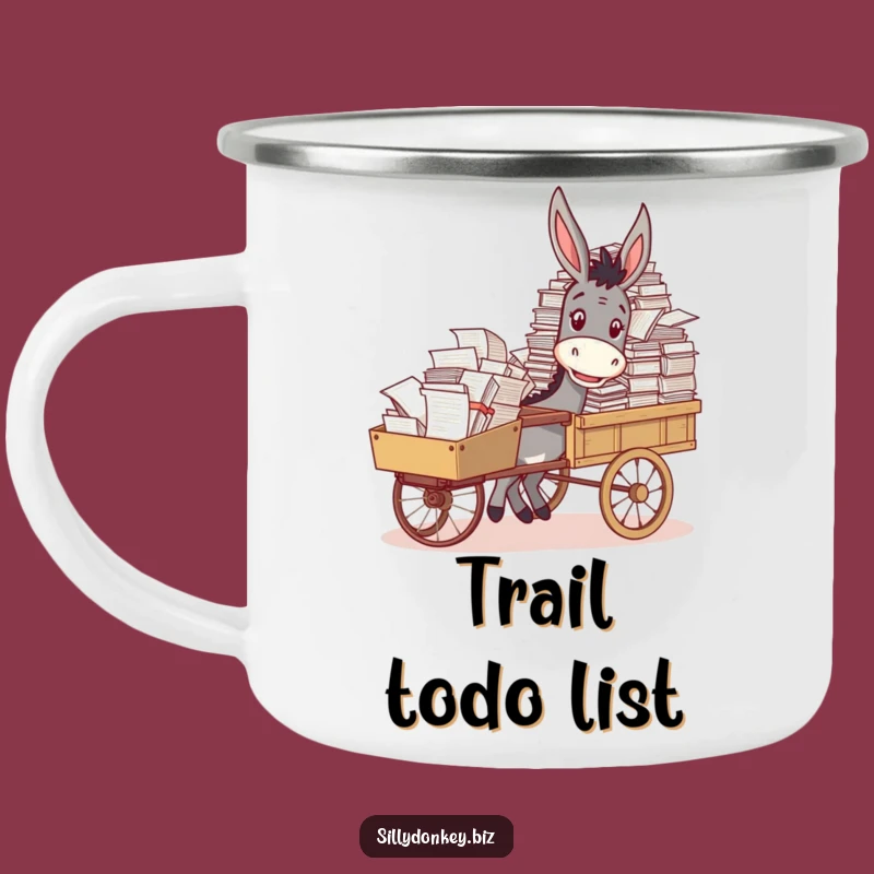 Funny Donkey Paperwork Camping Mug: Happy Trails with a Workhorse Donkey