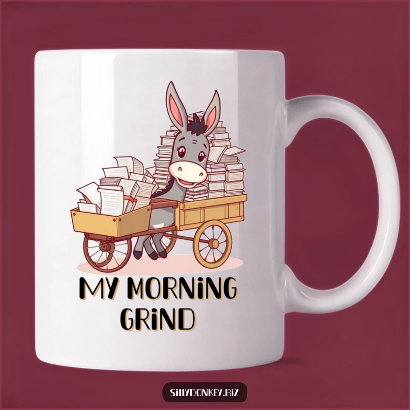 Funny Donkey Paperwork Cart Mug: A Hilarious Gift for the Overwhelmed Professional