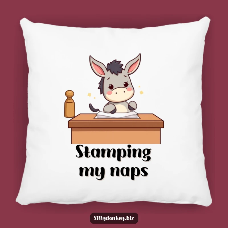 Funny Donkey Stamp Pillow: Kawaii Productive Cushion for Humorous Comfort Gift