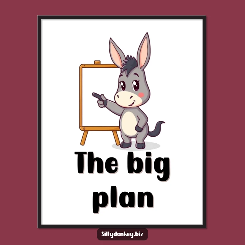 Funny Donkey Whiteboard Poster: Inspire Your Space with Ideas