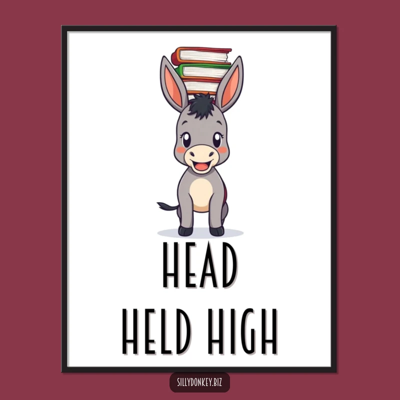 Funny Donkey File Stack Poster: Hilarious Art for Organized Chaos