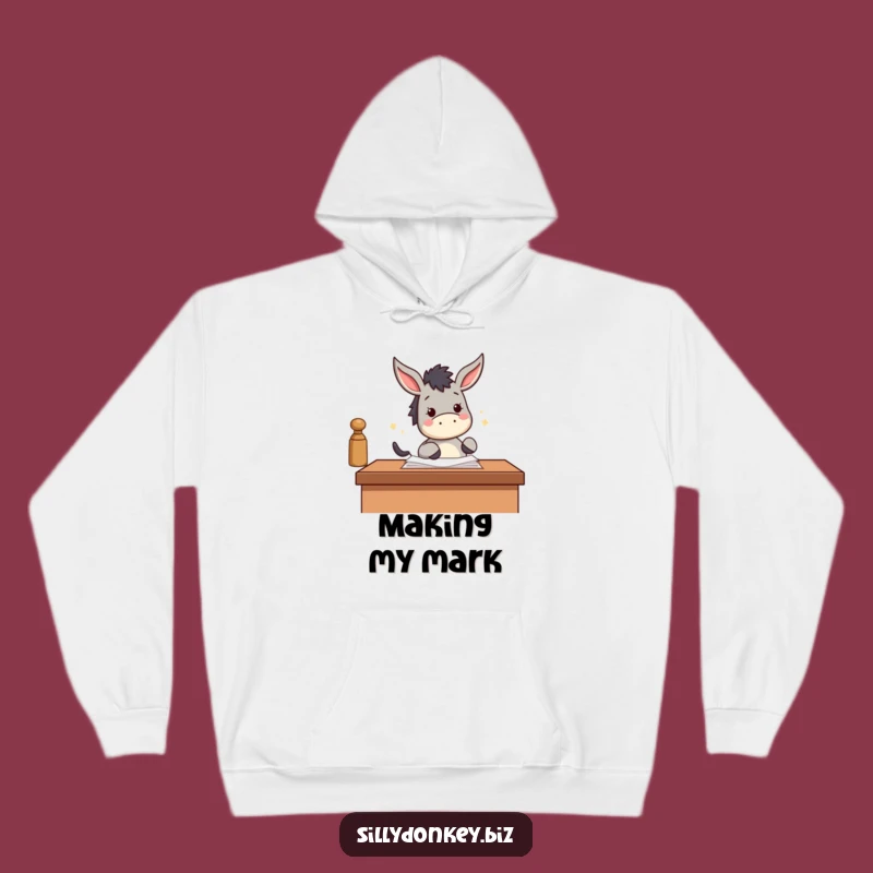 Funny Donkey Stamp Hoodie: Cozy Kawaii Worker Sweatshirt for Enthusiastic Comfort Gift