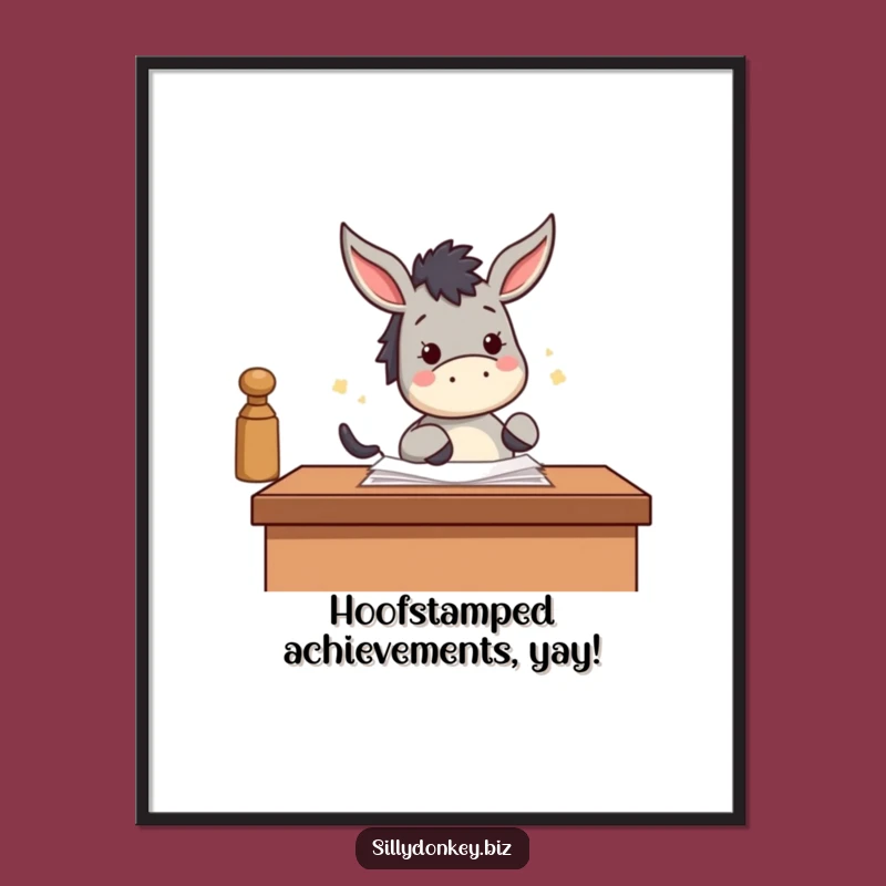 Free Printable Wall Art: Stamping Donkey for a Joyful and Productive Space