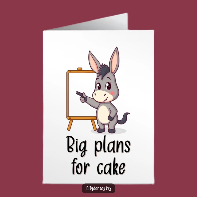Free Printable Funny Donkey Birthday Card: Energetic Pointer Downloadable Gift