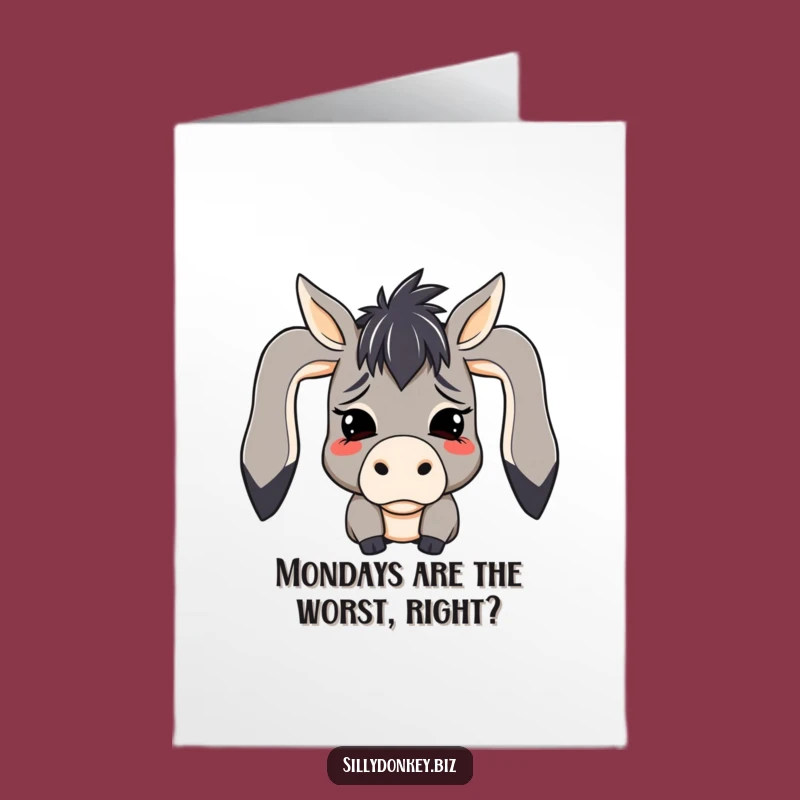 Free Printable Funny Donkey Birthday Card: Mock Despair Downloadable Gift
