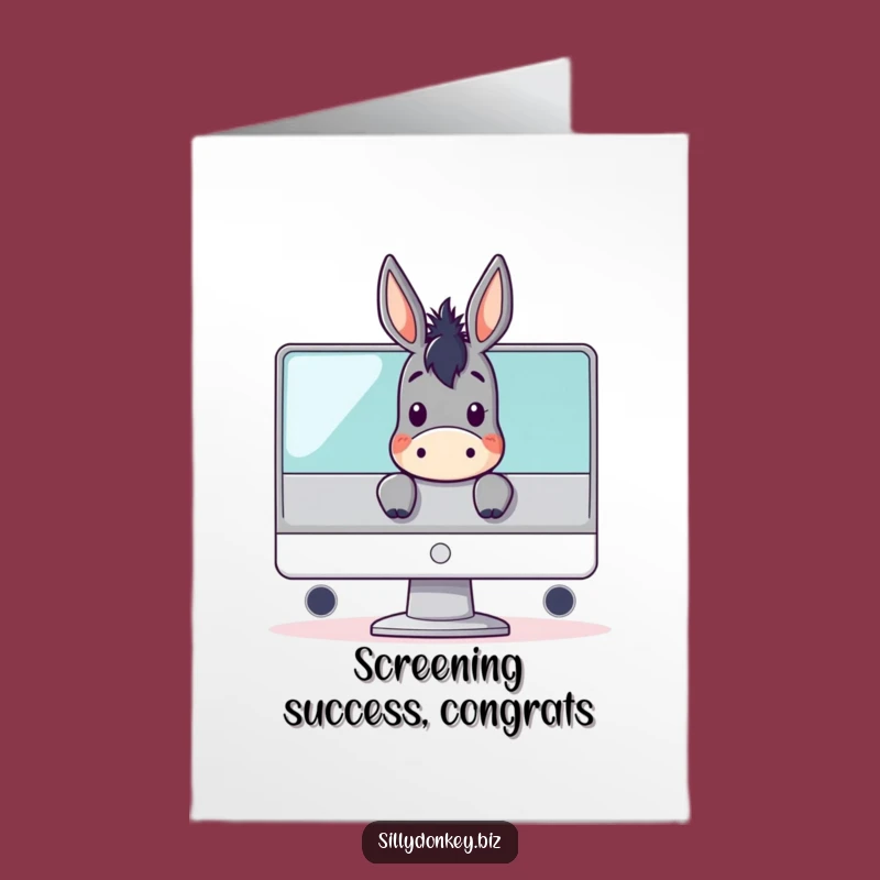 Free Printable Donkey Congratulations Card: Monitor Surprise Downloadable Gift