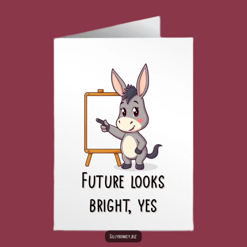 Free Printable Donkey Congratulations Card: Whiteboard Success Downloadable Gift