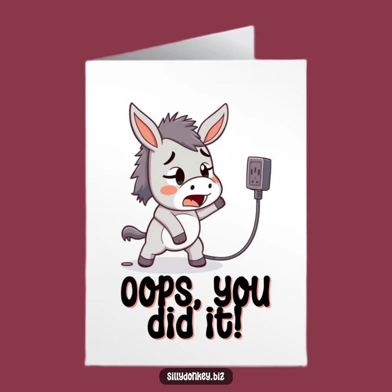 Free Printable Congratulations Card: Startled Donkey's Fumble for a Humorous Greeting