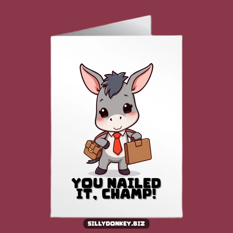 Free Printable Congratulations Card: Stressed Donkey's Big Win for a Humorous Greeting