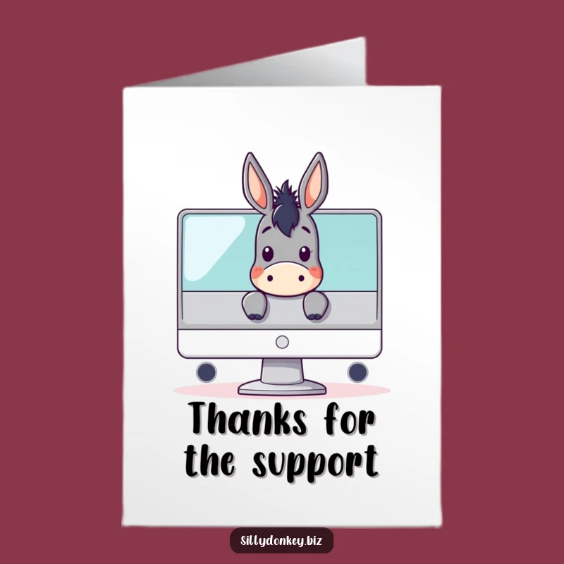 Free Printable Donkey Thank You Card: Screen Peek Downloadable Gift