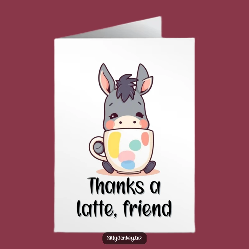 Free Printable Donkey Thank You Card: Coffee Break Downloadable Gift