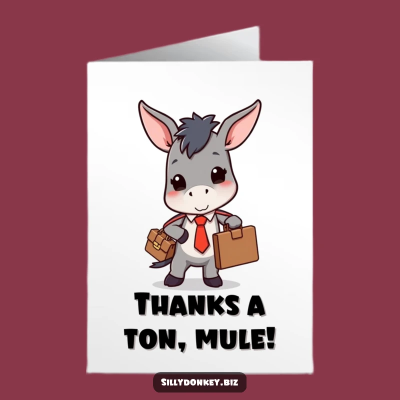 Funny Free Printable Thank You Card: Stressed Donkey's Effort for a Giggle-Worthy Note