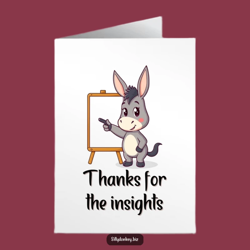 Free Printable Donkey Thank You Card: Pointing Thanks Downloadable Gift