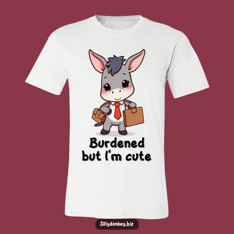 Funny Donkey Tie T-Shirt: Kawaii Office Struggle Shirt for a Humorous Gift