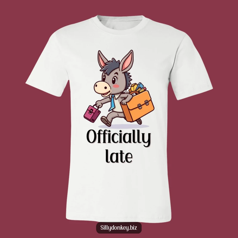 Funny Kawaii Donkey Rushing T-Shirt: Hilarious Messy Work Life Tee