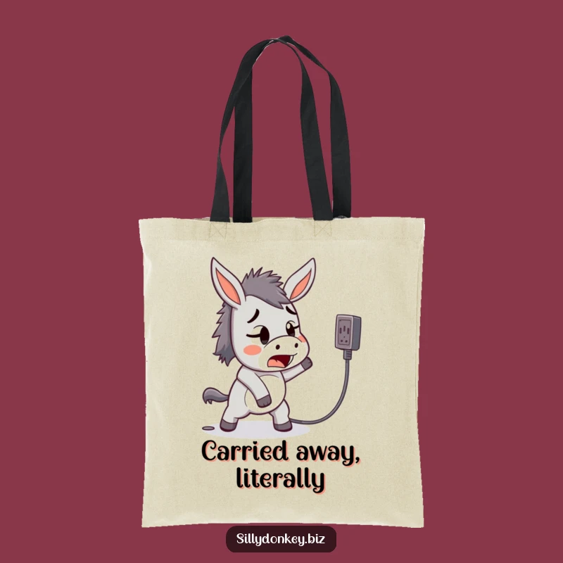 Funny Tripping Donkey Tote Bag: Kawaii Mishap Bag for Humorous Daily Errands Gift