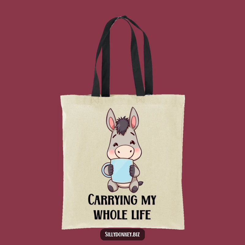 Funny Kawaii Donkey Tote Bag: Cheerful Weary Donkey Accessory, Practical Funny Gift